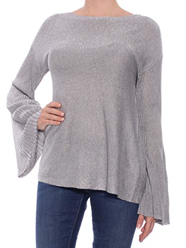 Metallic Bell-Sleeve Sweater